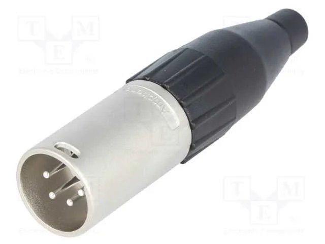 Ficha, Xlr, Macho, Pin: 4, Simples, com Cabo, Solda, Contatos: Lat&atilde;o