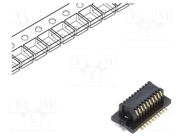Conector: placa-placa, f&ecirc;mea, PIN: 20, 0,5mm, H: .