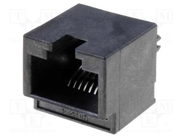 Tomada, Rj45, Pin: 8, Cat: 3, Dourado, Sistema: 8p8c, para Pcb, Tht