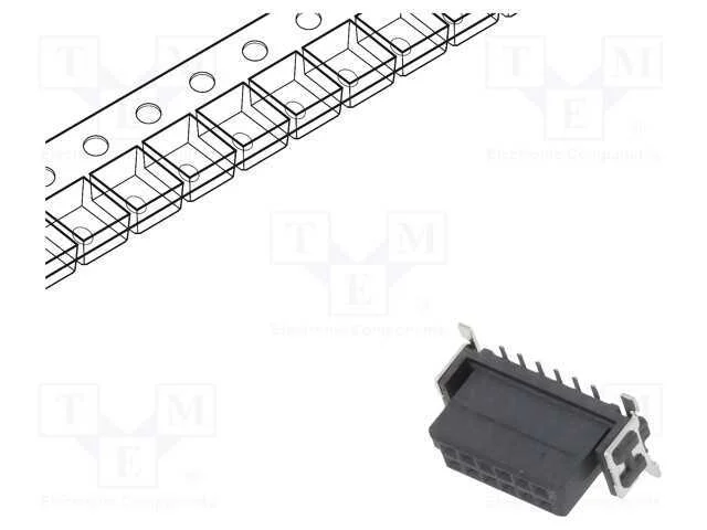 Conector: placa-placa, f&ecirc;mea, PIN: 12, 1,27mm, -5.