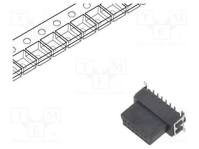 Conector: Placa-Placa, F&ecirc;mea, Pin: 12, 1,27mm, -55&divide;125c, Ul94v-0