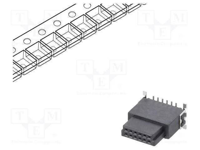Conector: Placa-Placa, F&ecirc;mea, Pin: 12, 1,27mm, -55&divide;125c, Ul94v-0