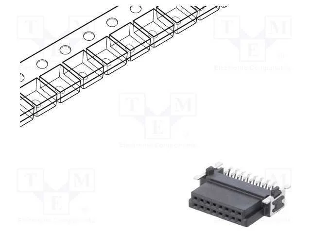 Conector: placa-placa, f&ecirc;mea, PIN: 16, 1,27mm, -5.