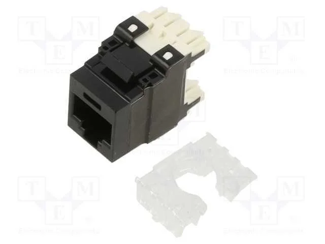Tomada, Rj45, Pin: 8, Cat: 6a, Sistema: 8p8c, 22awg&divide;26awg, Preta, Idc