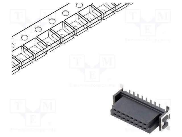Conector: placa-placa, f&ecirc;mea, PIN: 16, 1,27mm, -5.