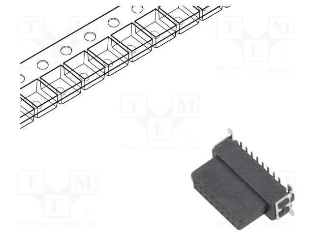 Conector: placa-placa, f&ecirc;mea, PIN: 16, 1,27mm, -5.