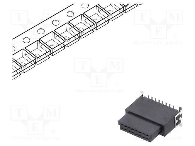 Conector: placa-placa, f&ecirc;mea, PIN: 16, 1,27mm, -5.