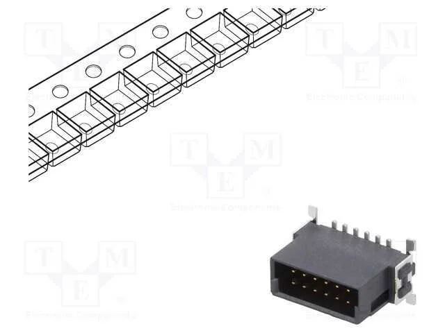 Conector: Placa-Placa, Macho, Pin: 12, 1,27mm, -55&divide;125c, Ul94v-0