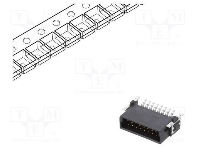Conector: placa-placa, macho, PIN: 16, 1,27mm, -5.
