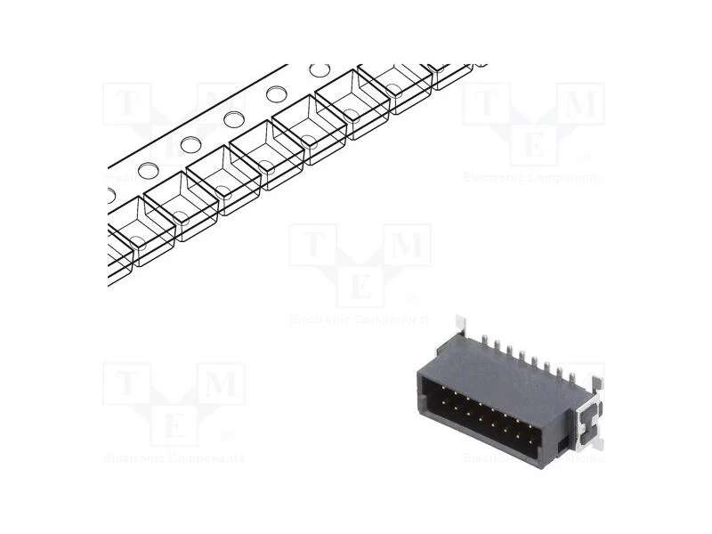 Conector: placa-placa, macho, PIN: 16, 1,27mm, -5.