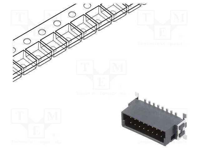 Conector: placa-placa, macho, PIN: 16, 1,27mm, -5.