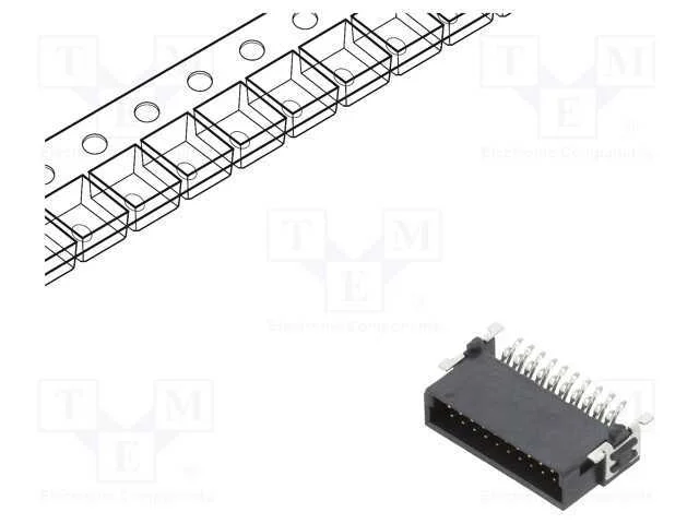 Conector: placa-placa, macho, PIN: 20, 1,27mm, -5.