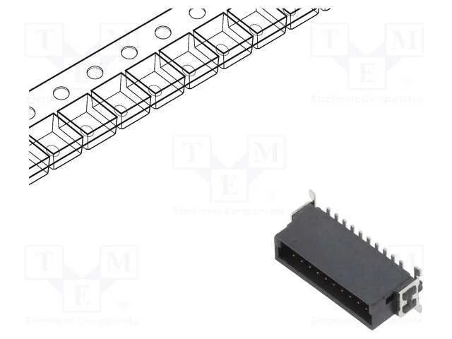 Conector: placa-placa, macho, PIN: 20, 1,27mm, -5.