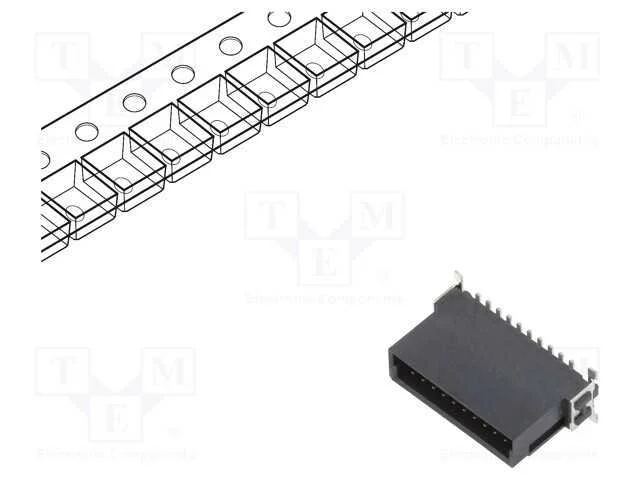 Conector: Placa-Placa, Macho, Pin: 20, 1,27mm, -55&divide;125c, Ul94v-0