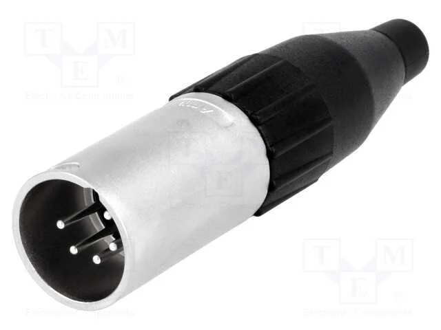 Ficha, Xlr, Macho, Pin: 5, Simples, com Cabo, Solda, Contatos: Lat&atilde;o
