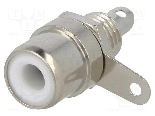 Tomada, Rca, F&ecirc;mea, Simples, Solda, Lat&atilde;o, Niquelado, para Painel