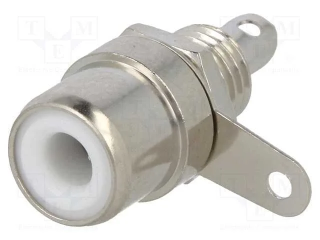 Tomada, Rca, F&ecirc;mea, Simples, Solda, Lat&atilde;o, Niquelado, para Painel