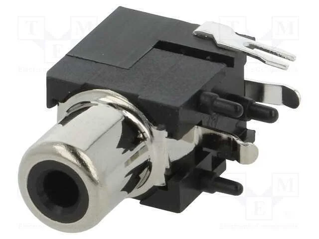 Tomada, Rca, F&ecirc;mea, Angulares 90, Tht, Lat&atilde;o, Niquelado, para Pcb