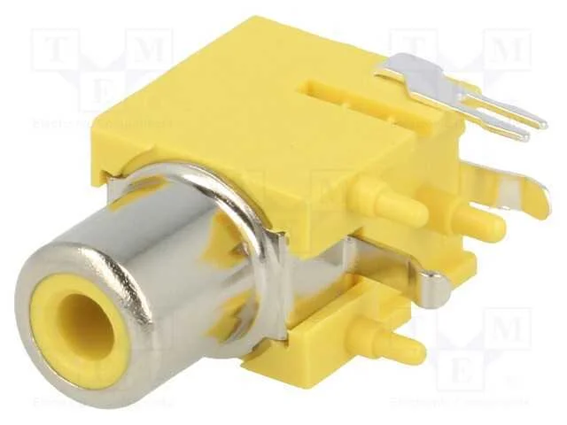 Tomada, Rca, F&ecirc;mea, Angulares 90, Tht, Lat&atilde;o, Niquelado, para Pcb