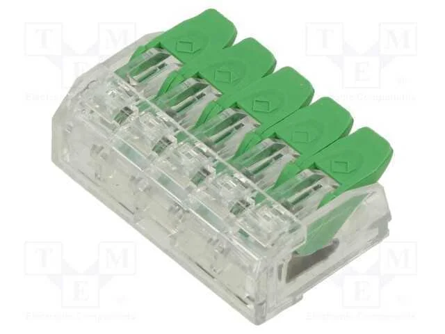 Conector R&aacute;pido, Aperto de Molas, 0,2&divide;4mm2, 24awg&divide;12awg, 450v