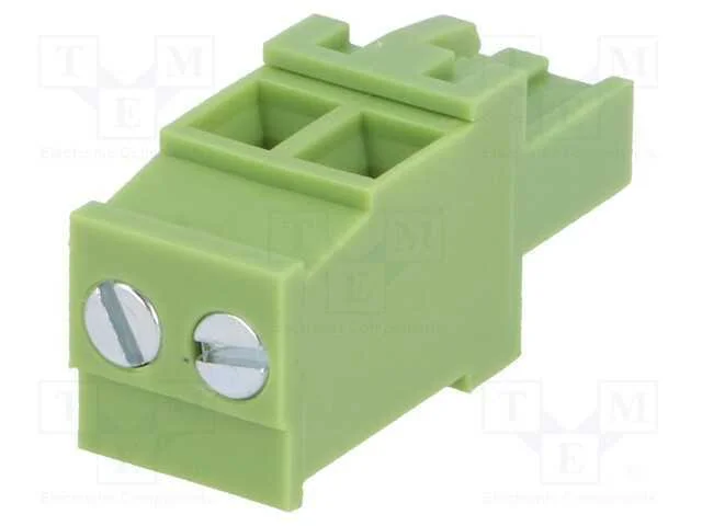 Bloco terminal separ&aacute;vel, 5mm, faixas: 2, angular.