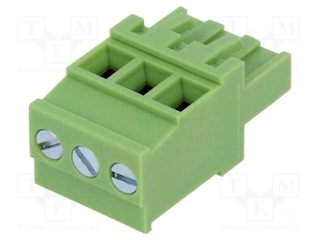 Bloco terminal separ&aacute;vel, 5mm, faixas: 3, angular.
