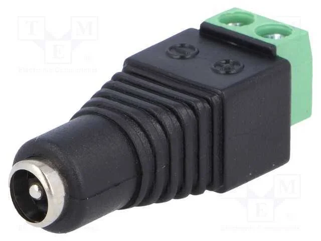 Passo: Adaptador, 5,5/2,1mm, 5,5mm, 2,1mm, Terminal Parafusado