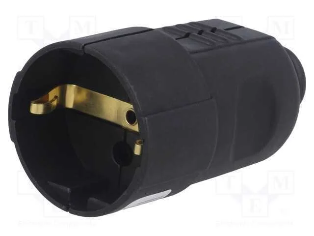 Conector: de Alimenta&ccedil;&atilde;o, F&ecirc;mea, Tomada, 2p+Pe, 230vac, 16a, Preta