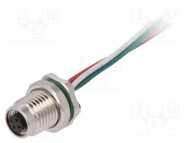 Conector: M5, Tomada, F&ecirc;mea, Fios, para Painel,Porca da Frente