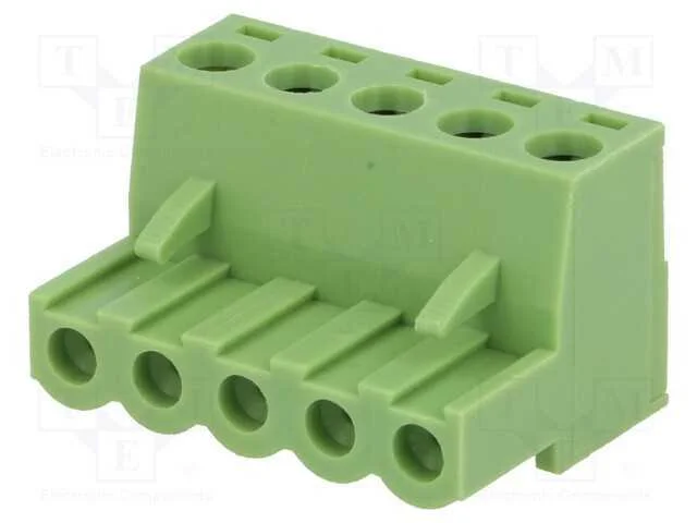 Bloco Terminal Separ&aacute;vel, 5mm, Faixas: 5, Simples, Ficha, F&ecirc;mea