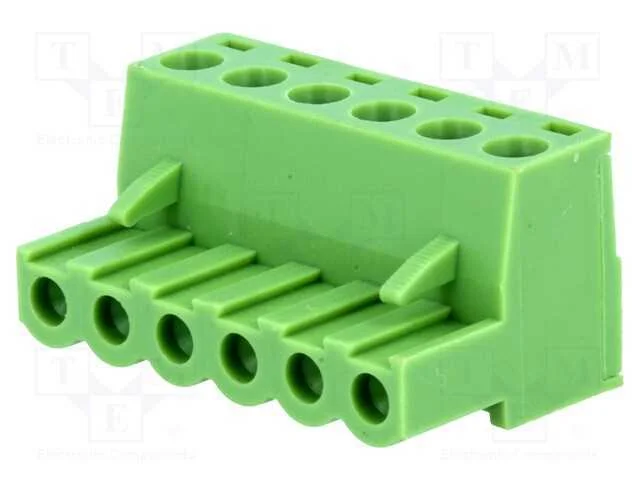 Bloco Terminal Separ&aacute;vel, 5mm, Faixas: 6, Simples, Ficha, F&ecirc;mea