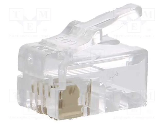 Ficha, Rj10, Pin: 4, N&atilde;o Blindados, Dourado, Sistema: 4p4c, 26awg