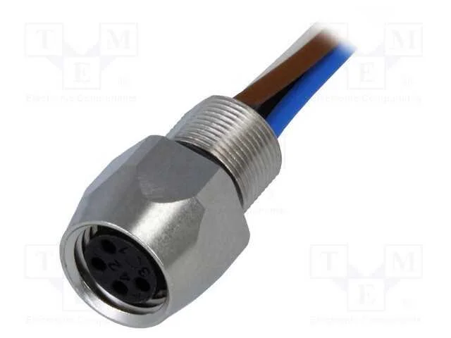 Conector: M8, f&ecirc;mea, PIN: 4, simples, com cabo, t.