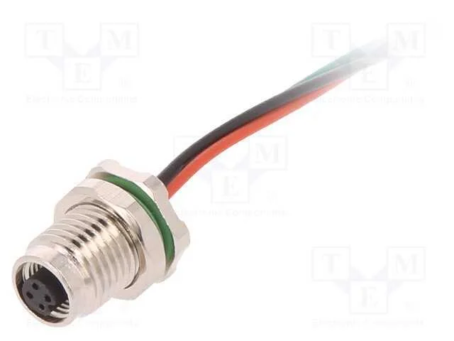 Conector: M5, Tomada, F&ecirc;mea, Fios, para Painel,Porca da Frente