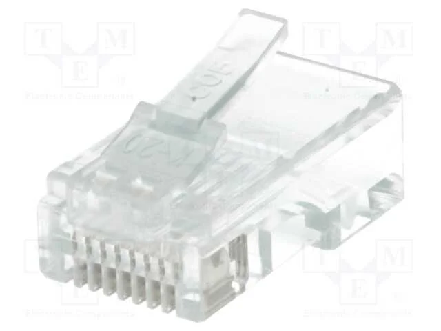Ficha, Rj45, Pin: 8, N&atilde;o Blindados, Dourado, Sistema: 8p8c, 26awg