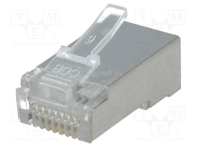 Ficha, Rj45, Pin: 8, Blindadas, Dourado, Sistema: 8p8c, 26awg, Idc