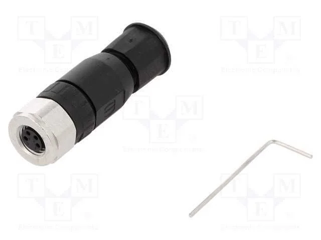 Conector: M8, f&ecirc;mea, PIN: 4, simples, com cabo, f.