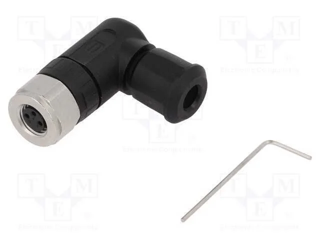 Conector: M8, F&ecirc;mea, Pin: 3, Angulares 90, com Cabo, Ficha, 4a, Ip67