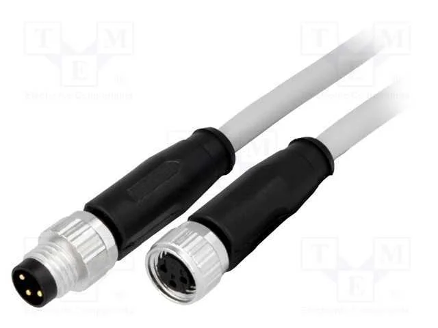 Cabo para Sensores/Automatiza&ccedil;&atilde;o, M8-M8, Macho, F&ecirc;mea, Pin: 3