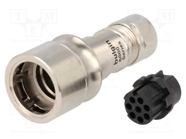 Conector: redondos, ficha, f&ecirc;mea, PIN: 8, sem con.