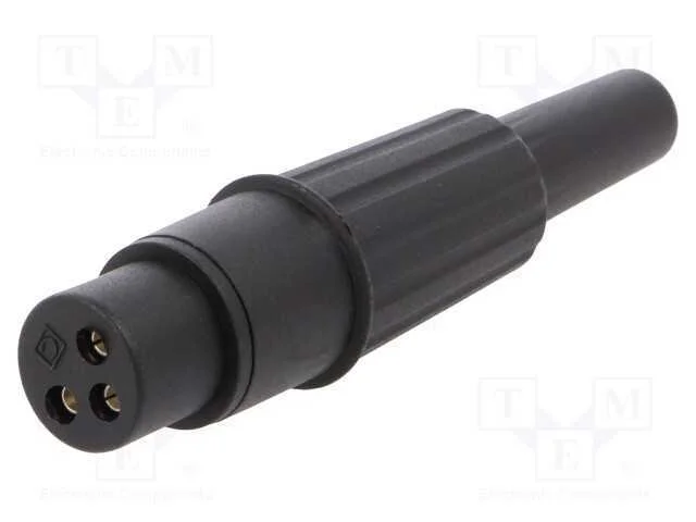 Ficha, Xlr, F&ecirc;mea, Pin: 3, Simples, com Cabo, Solda, Prateado, Preta