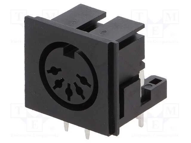 Conector DIN tomada femea PIN 5 180 angul.