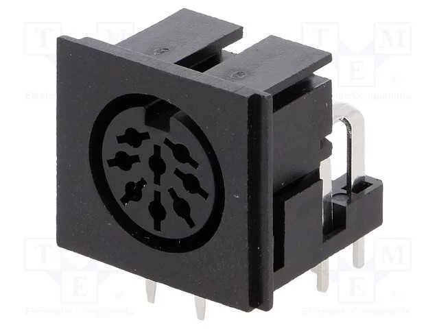 Conector DIN tomada femea PIN 8 270 angula.