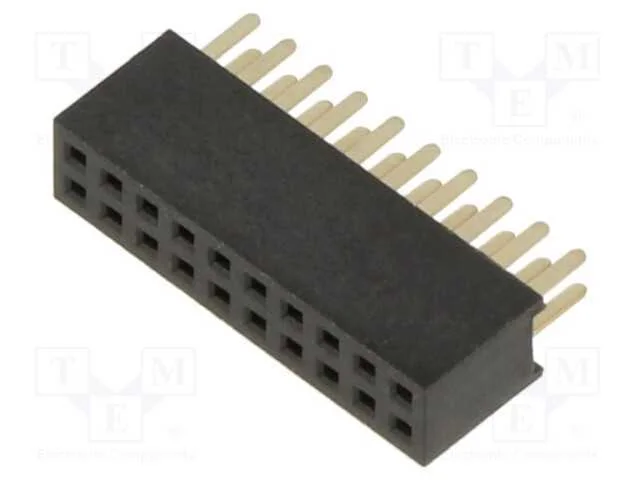 10+10 Pos. Female DIL Vertical Throughboard Conn.