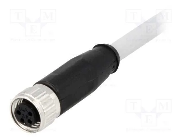 Conector: M8, f&ecirc;mea, PIN: 4, simples, com cabo, f.