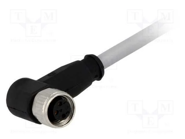 Conector: M8, f&ecirc;mea, PIN: 3, angulares 90, com ca.