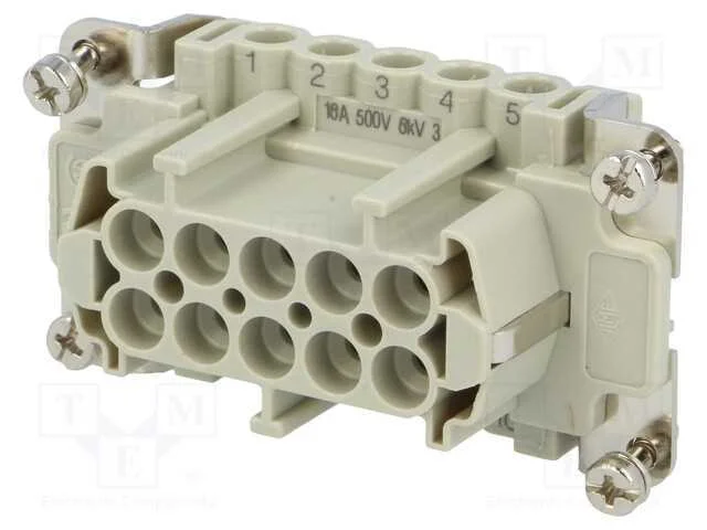 Conector: Hdc, F&ecirc;mea, Cne, Pin: 10, 10+Pe, Tamanho 57.27, 16a, 500v