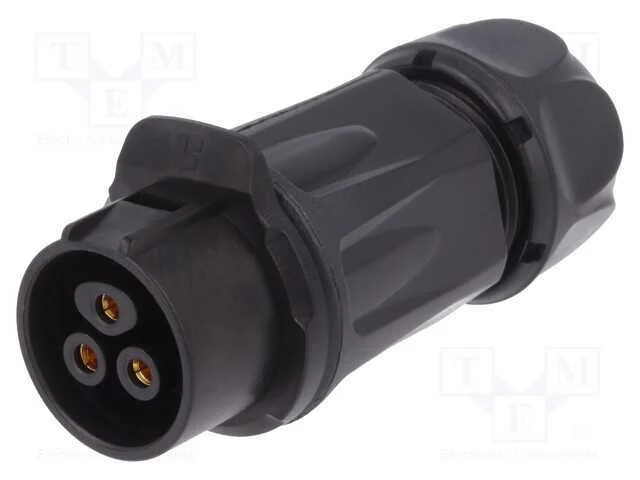 Conector: Redondos, Ficha, Tamanho 20, 02, F&ecirc;mea, Pin: 3, Ao Trinco