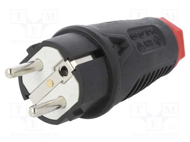 Conector: de Alimenta&ccedil;&atilde;o, Macho, Ficha, 2p+Pe, 250vac, 16a, Pin: 3