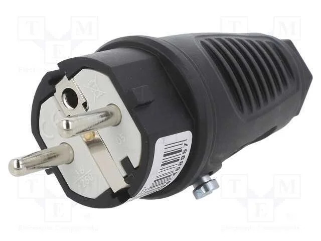 Conector: de alimenta&ccedil;&atilde;o, macho, ficha, 2P+PE, 25.